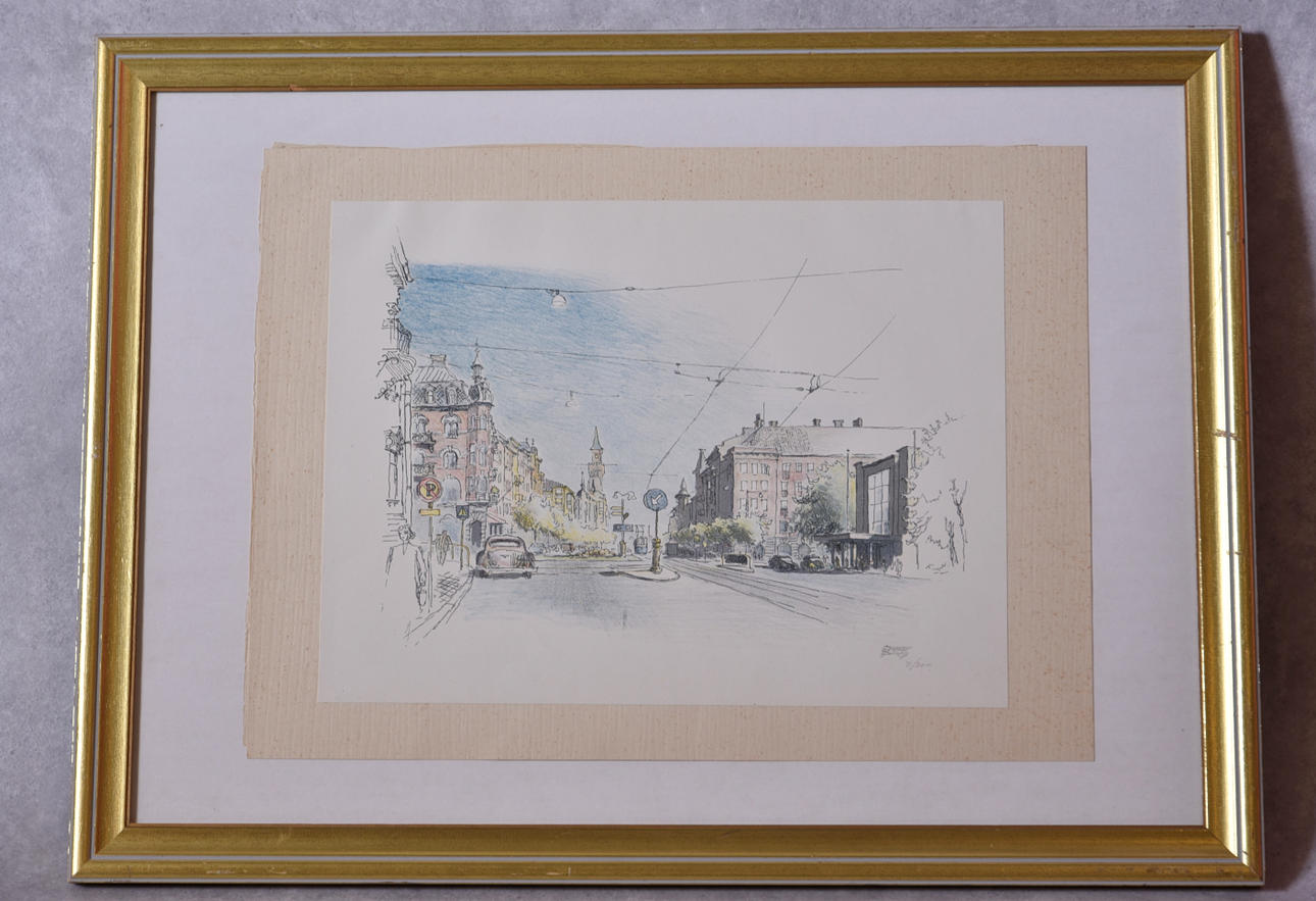 EBBE FOG. lithographs 2 Motifs from Helsingborg signed, numbered 7/300.