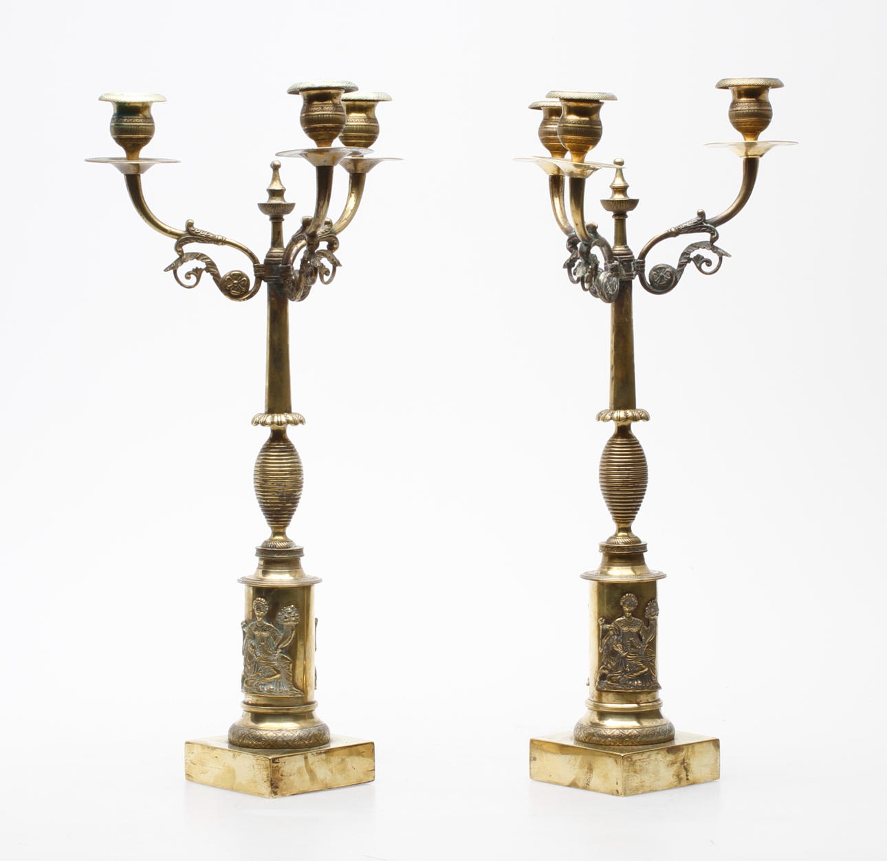 KANDELABRAR, ett par, empire, Sverige, 1800-talets början.