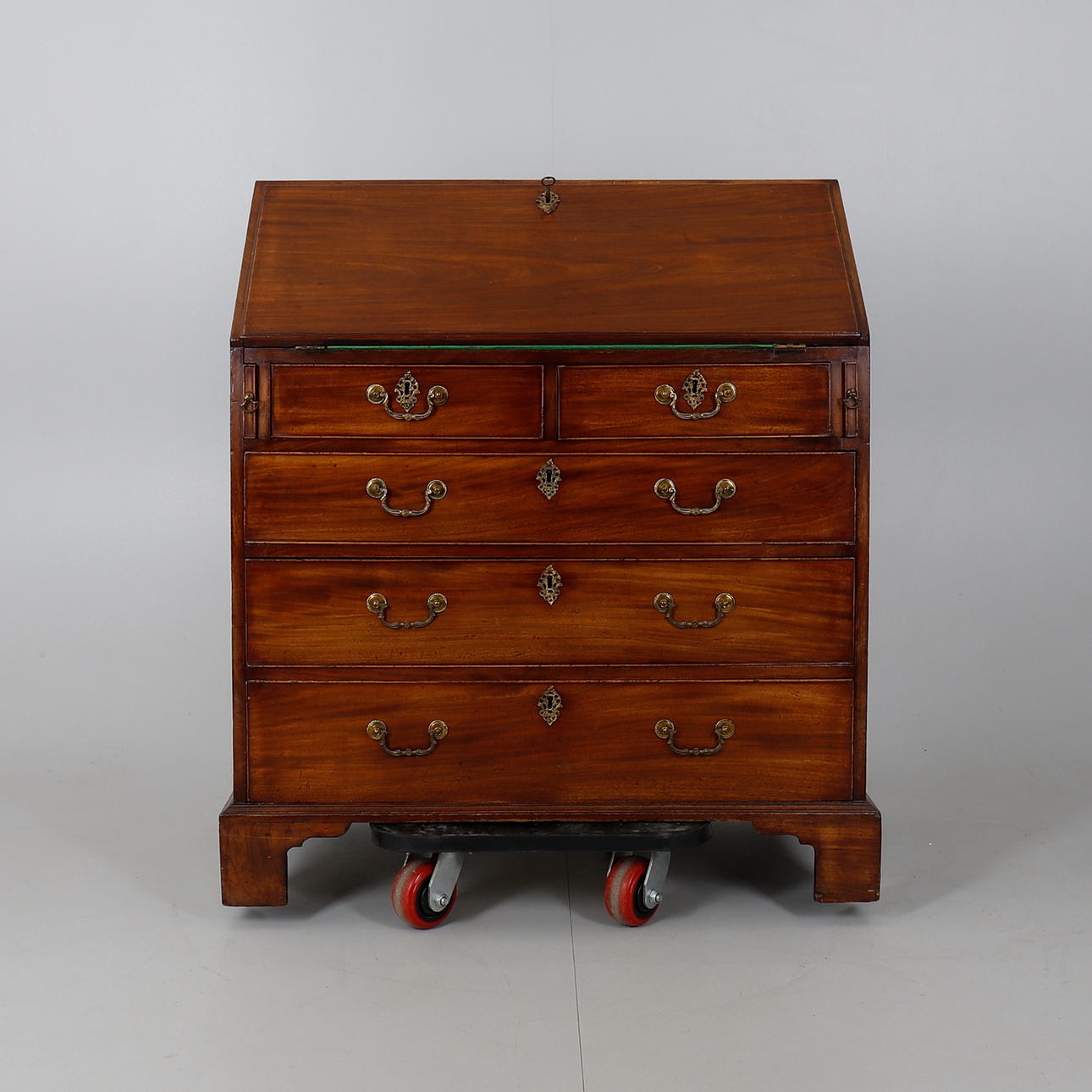 A GEORGE III MAHOGANY BUREAU.