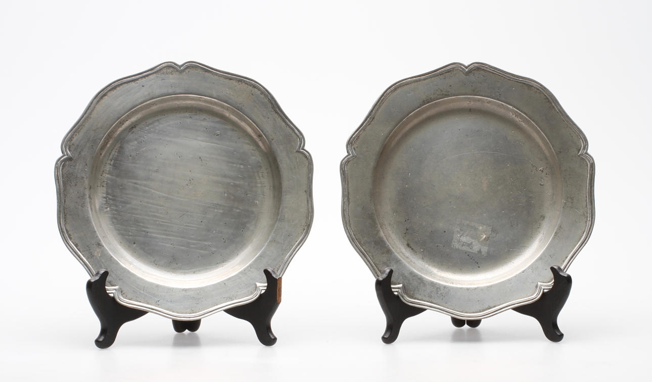 FAT, ett par, Tenn, rokoko, Fredrik Ahlman, Karlskrona 1700-tal.