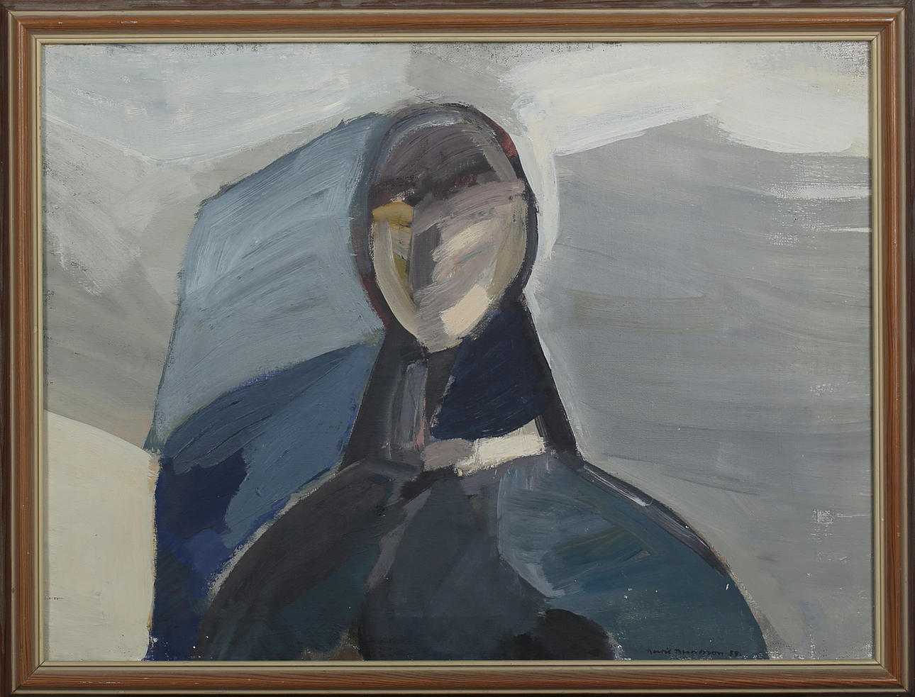 BERTIL BERNTSSON. Ansikte. Olja på duk. Signerad och daterad -59.