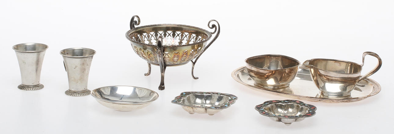 PARTI SILVER, 9 delar, 18 & 1900-tal.