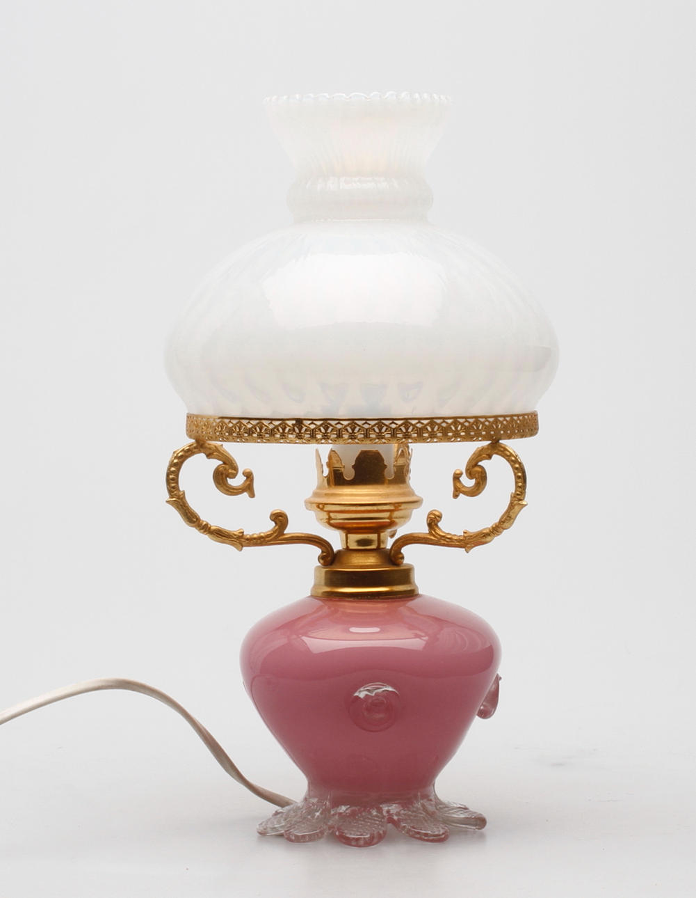 BORDSLAMPA, glas, möjligen Murano. Italien.