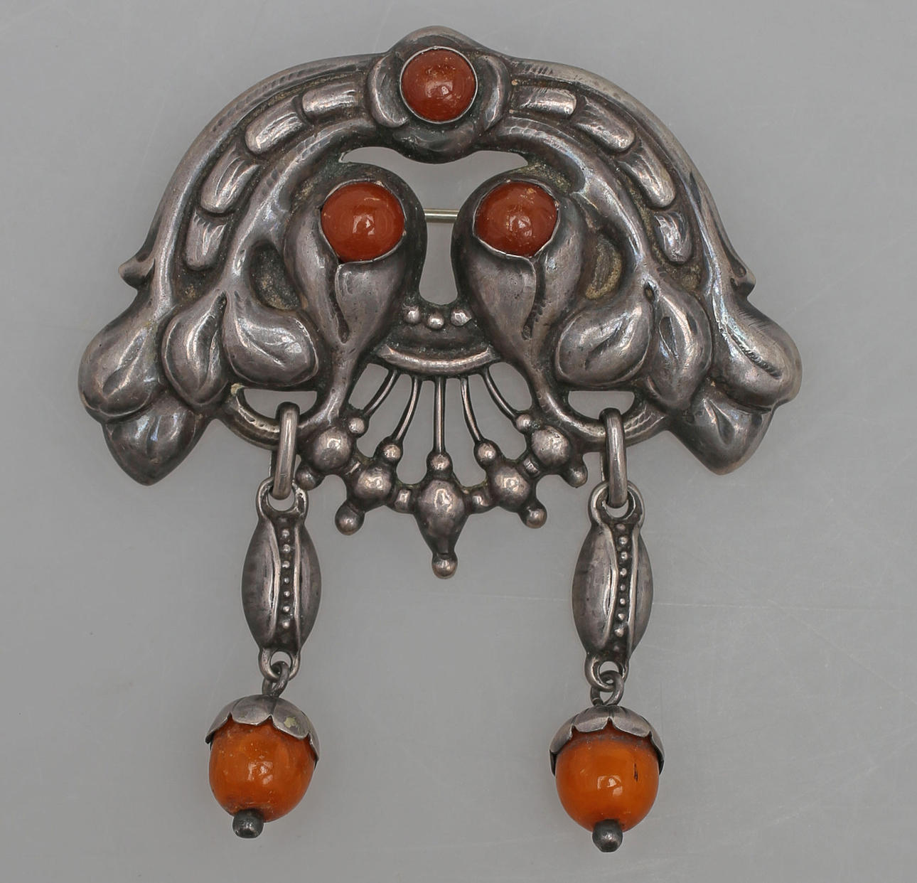 BROSCH, silver, jugend, OLN, Landskrona, 1914.