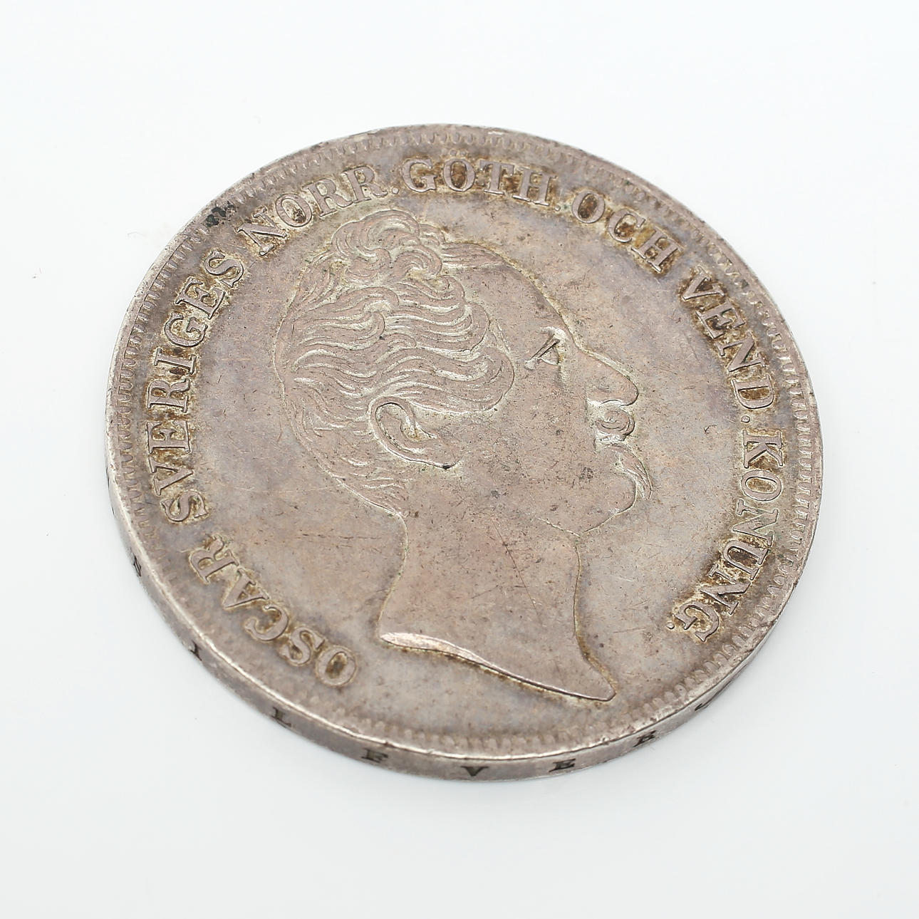 SILVERMYNT, 1 riksdaler specie, Oscar I, 1852.