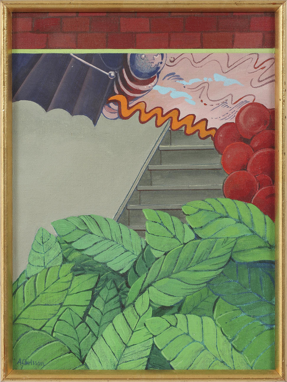 ANDERS CARLSSON. Acryl på pannå, signerad.