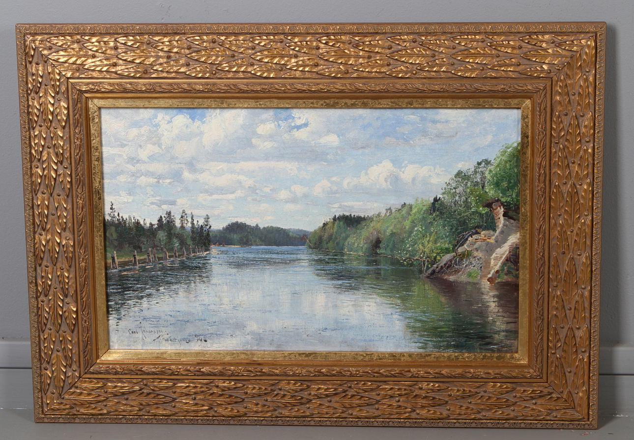 CARL JOHANSSON. Wattjom, olja på duk, signerad samt otydlig datering.