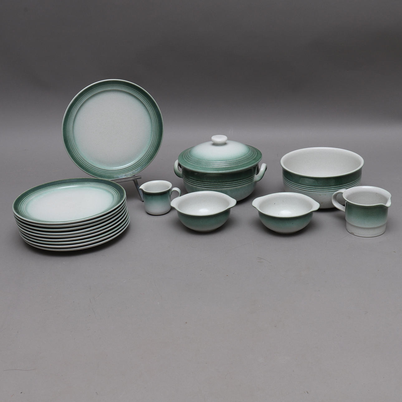 SERVISDELAR, 16 delar, stengods, "Park", Höganäs.