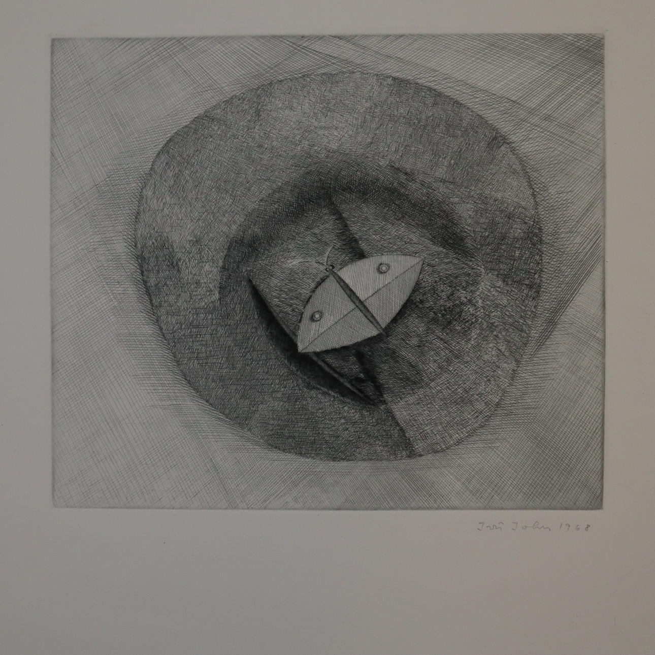 JIRI JOHN. - "Nocni motyl", drypoint etching.