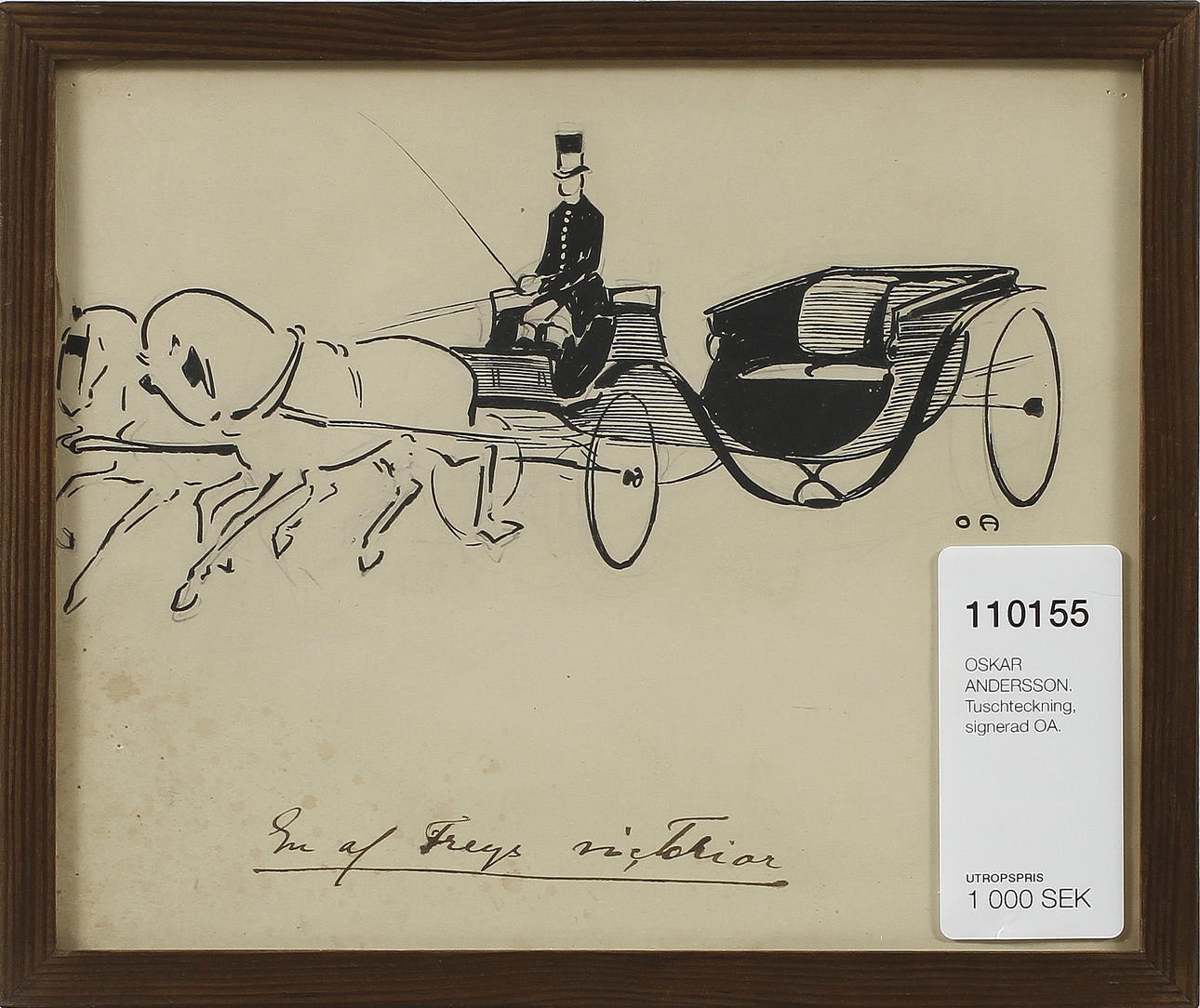 OSKAR ANDERSSON. Tuschteckning, signerad OA.