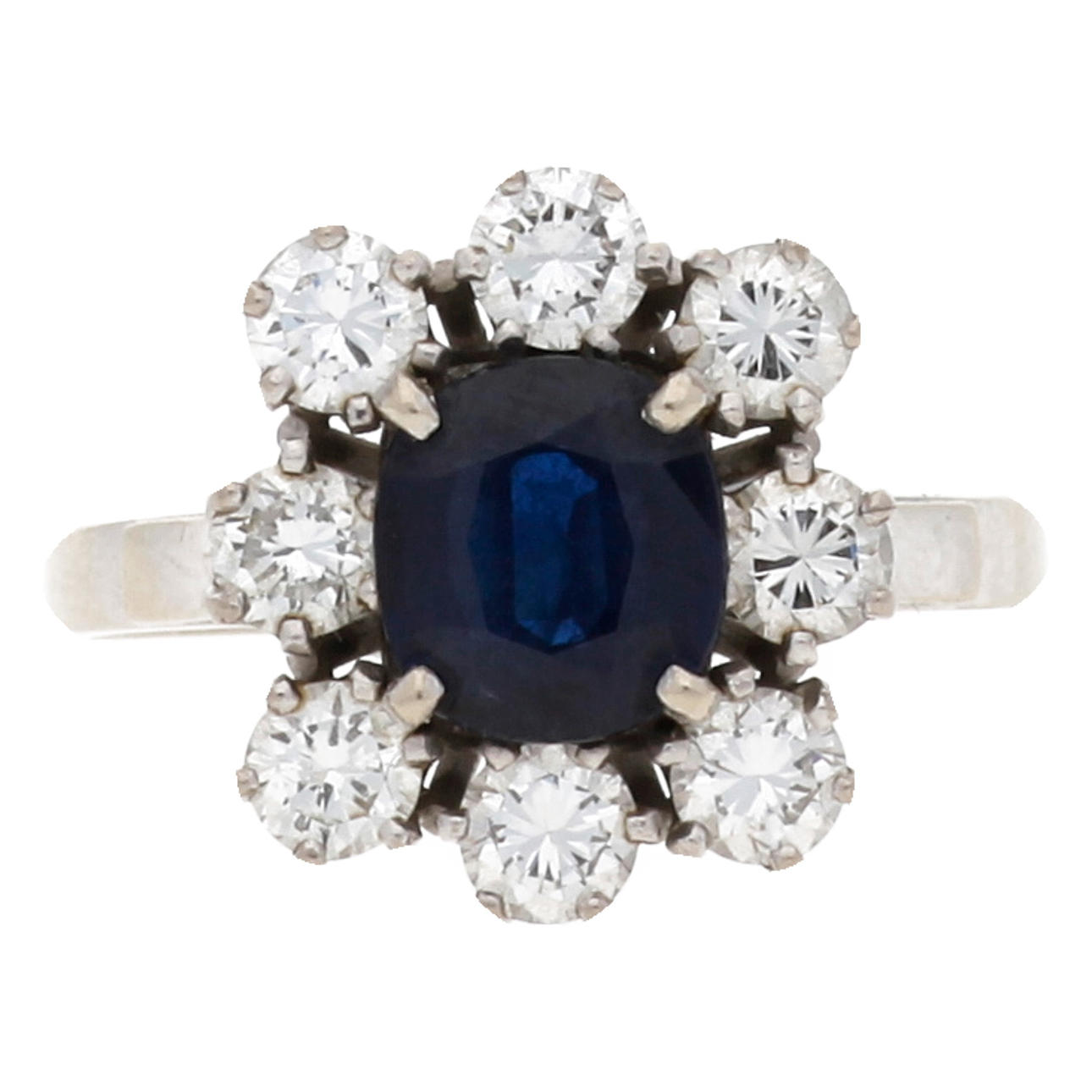 Rosettring i safir och diamanter.