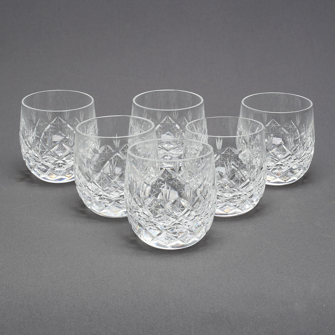 WISKEYGLAS, 6 st, slipad dekor.