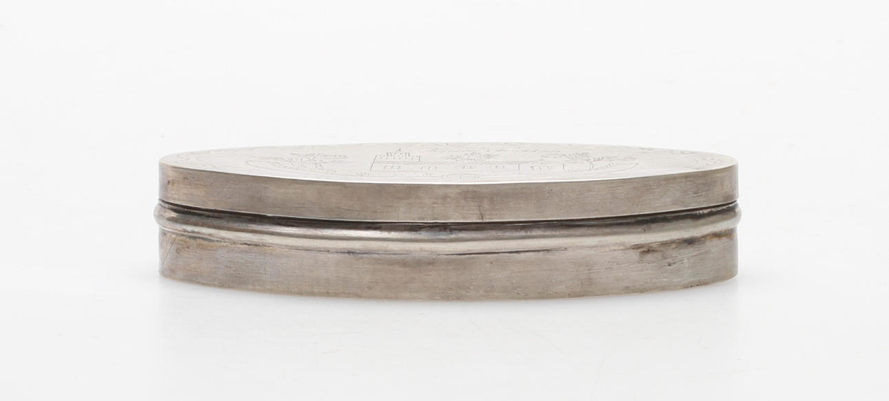 SPETSDOSA, silver, Lars Löfgren, Hudiksvall, 1845.