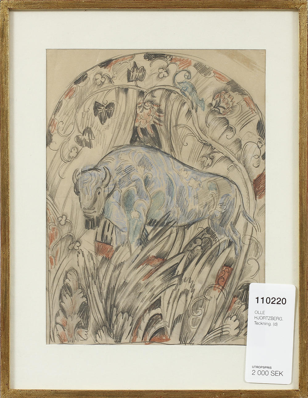 OLLE HJORTZBERG. Teckning.