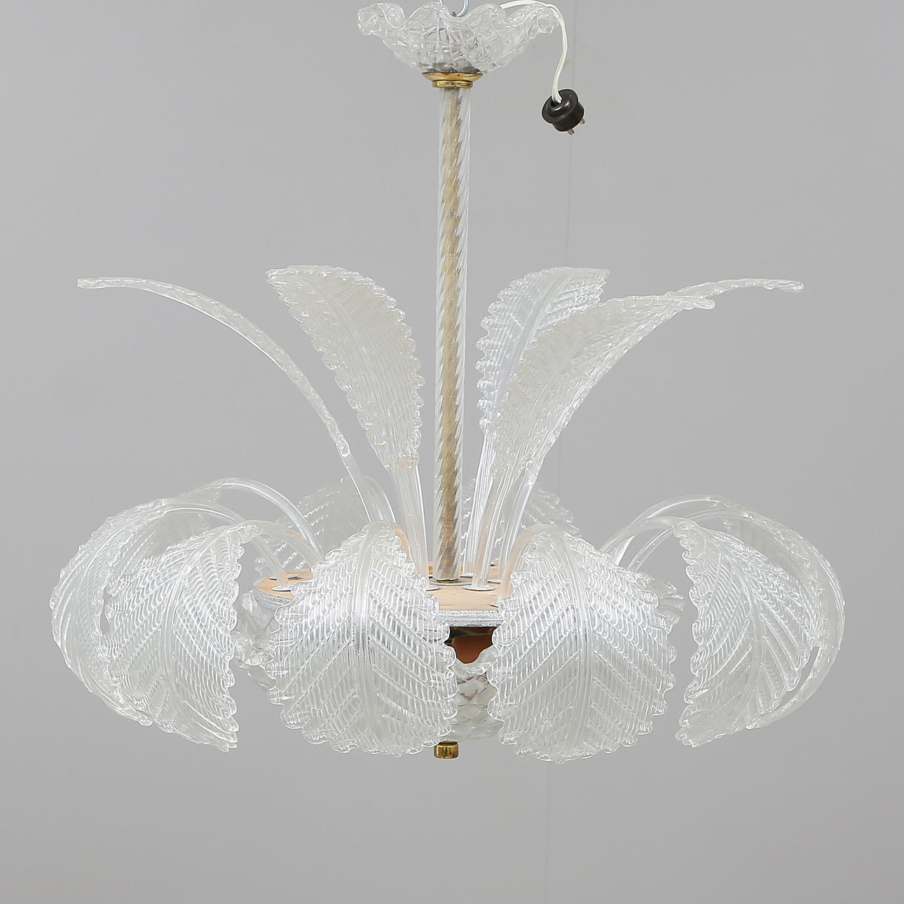 CEILING LAMP, glass, Orrefors, 1940/50s.