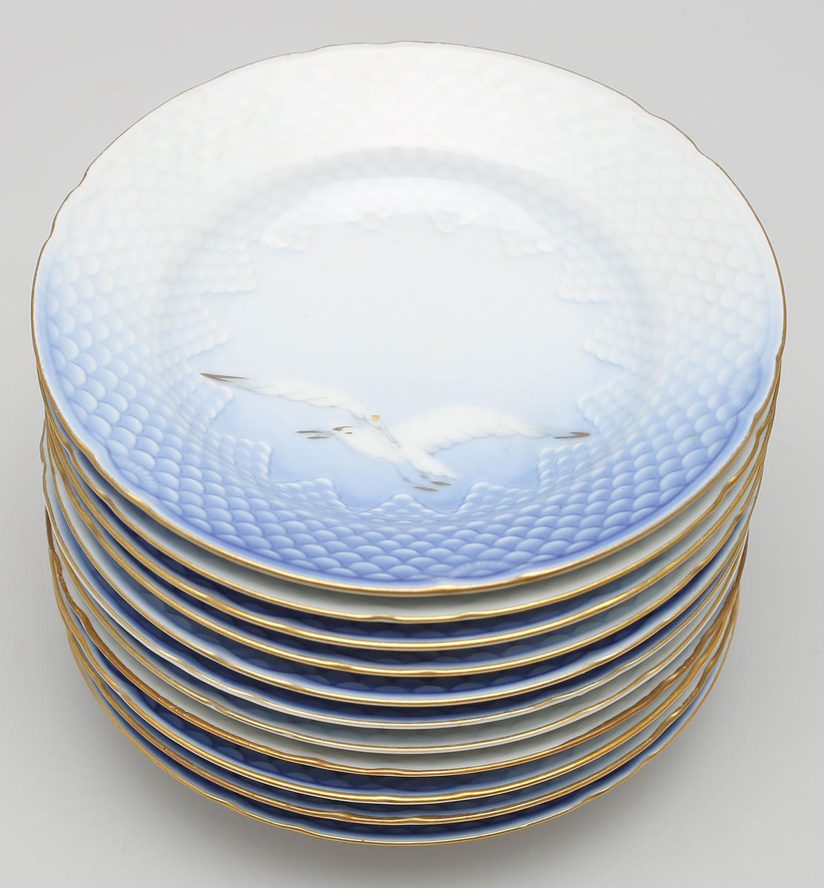 ASSIETTER, 11 st, porslin, Blå Måsen, Bing & Gröndal.