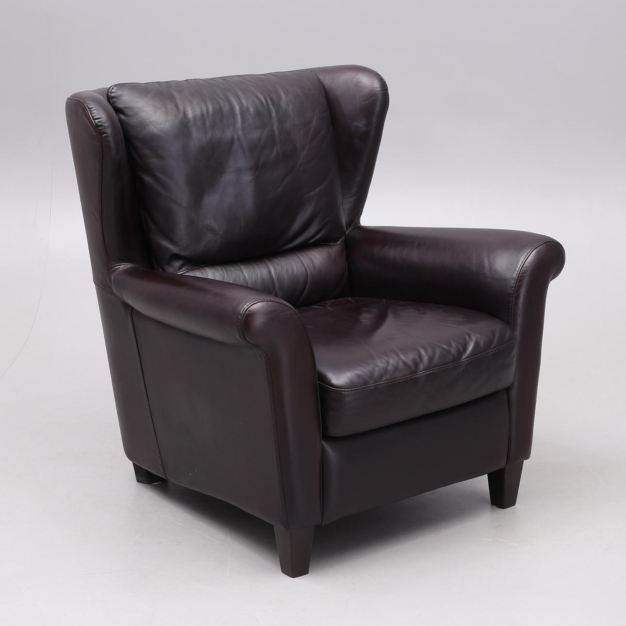 LÆNESTOL, læder, Natuzzi, Italien, 1900/2000-tallet.