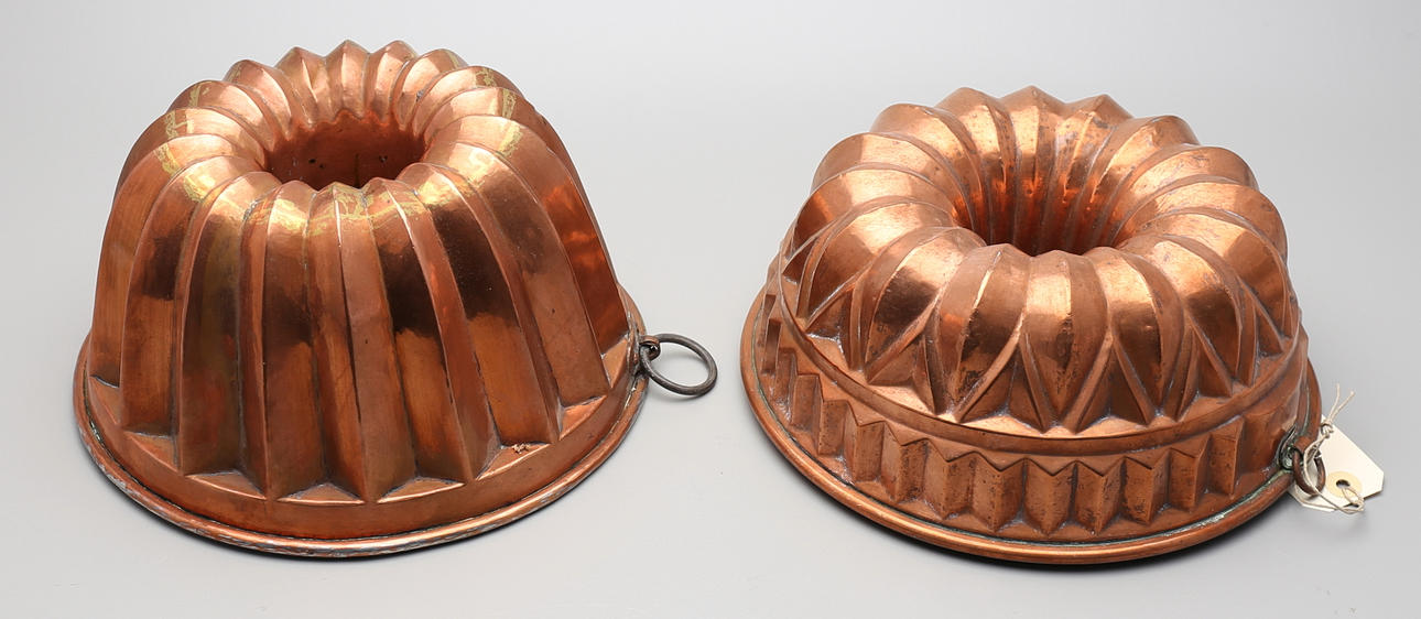 ALADOBFORMAR, koppar, 2 st, 1800-talets första hälft/mitt.