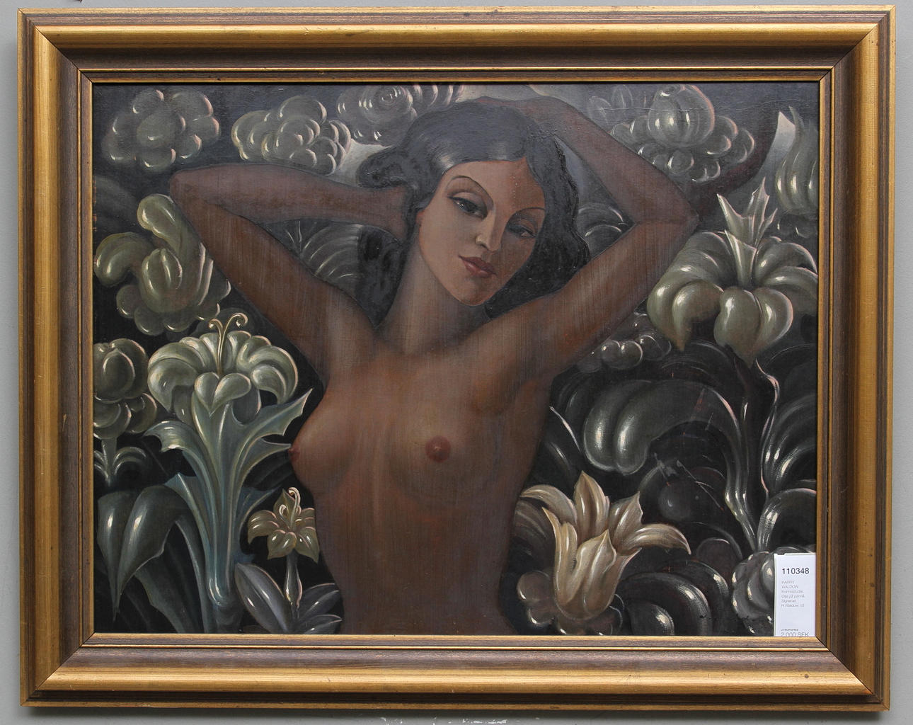 HARRY WALDOW. Kvinnostudie. Olja på pannå. Signerad H.Waldow.