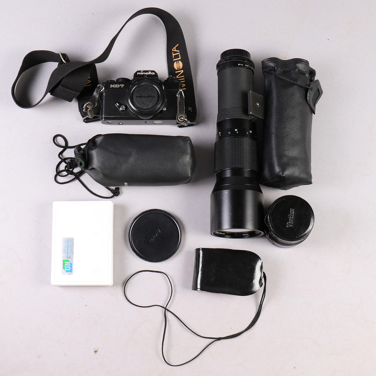 MINOLTA XD7 Kamera, inkl. 4 Linsen usw.