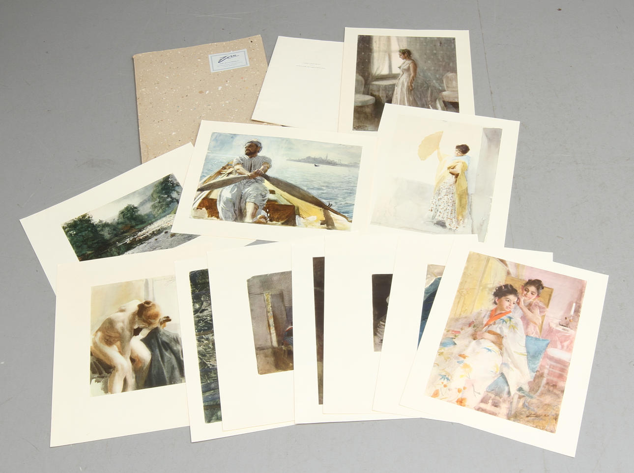 ANDERS ZORN. EFTER. Mapp med 11 st reproduktioner.