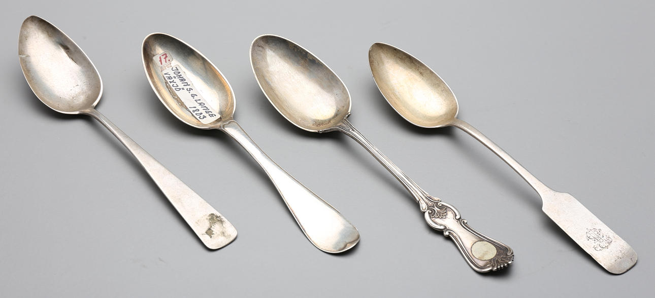 SKEDAR, 4 st, silver, 1800-tal, 202 gram.