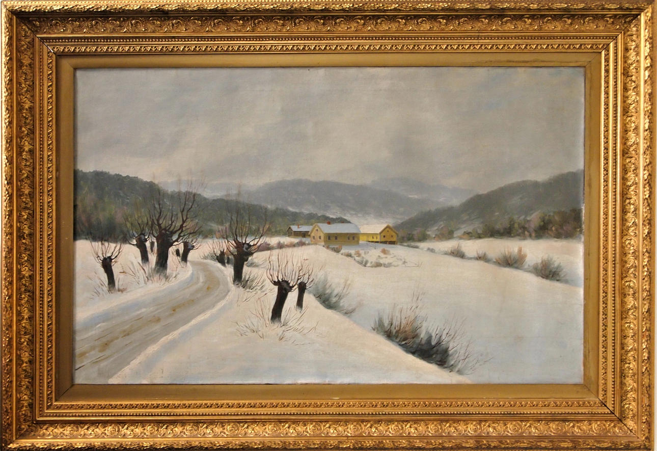 ÖLGEMÄLDE, "Winterlandschaft", unbekannter Künstler.