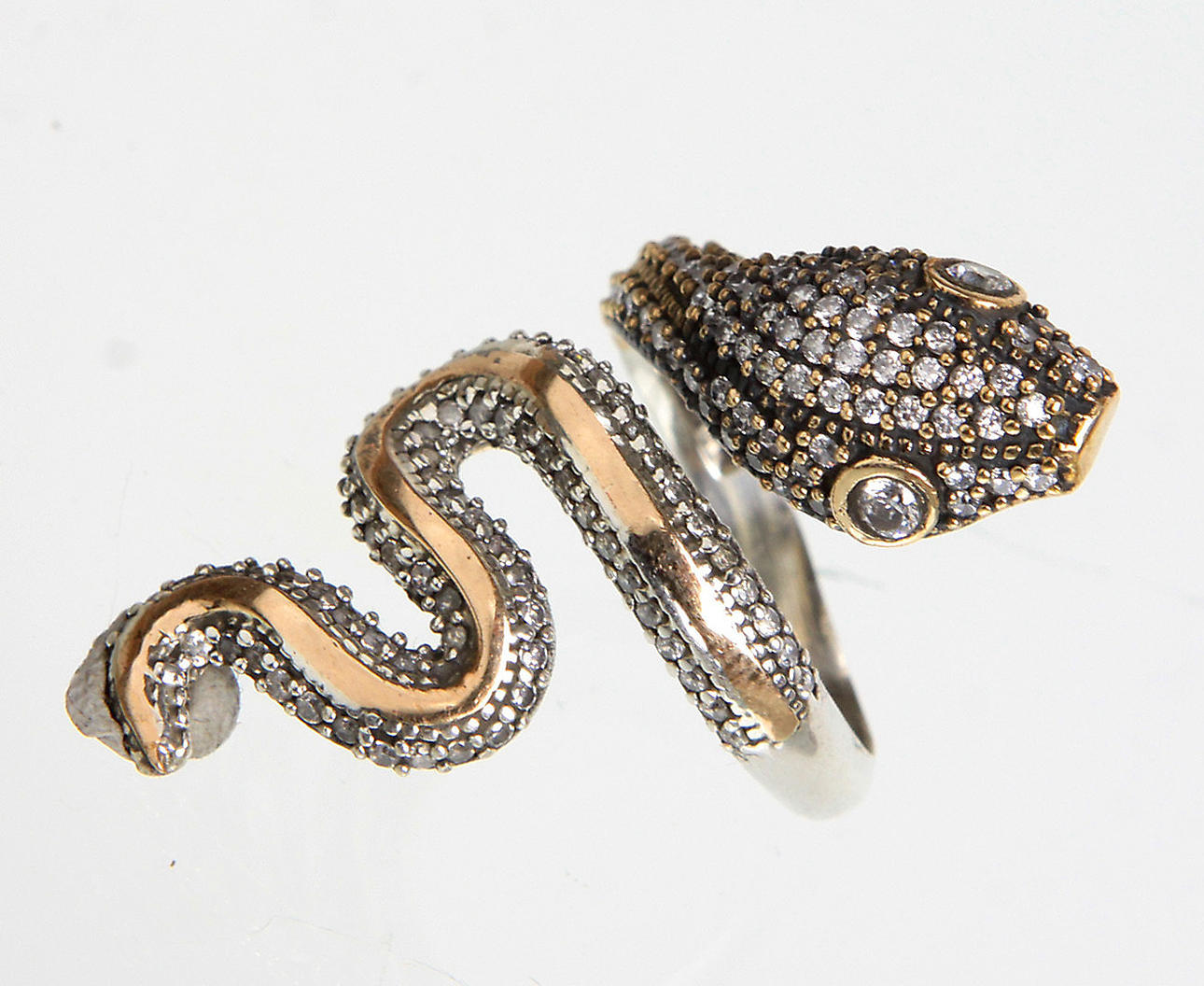 Käärmesormus hopea 925.