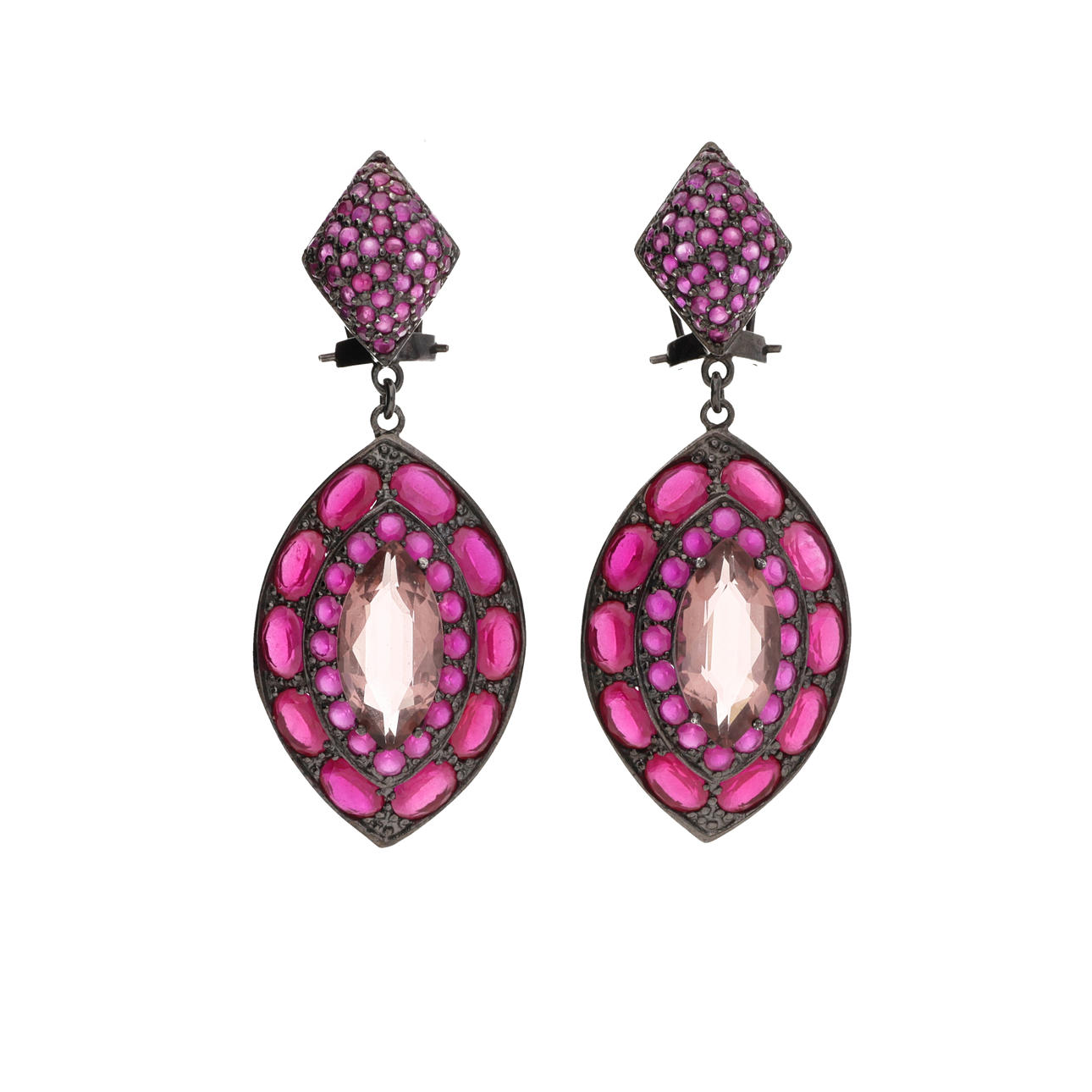 Precious stones long earrings.