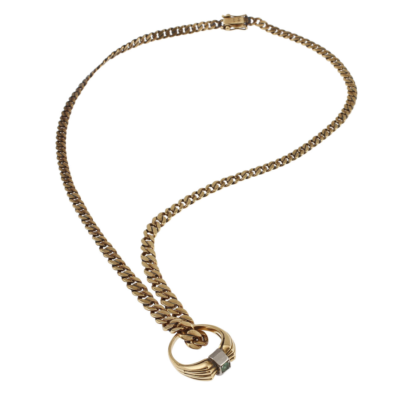 RING SAMT HALSKEDJA, 18k guld samt 14k guld. 22 gram.