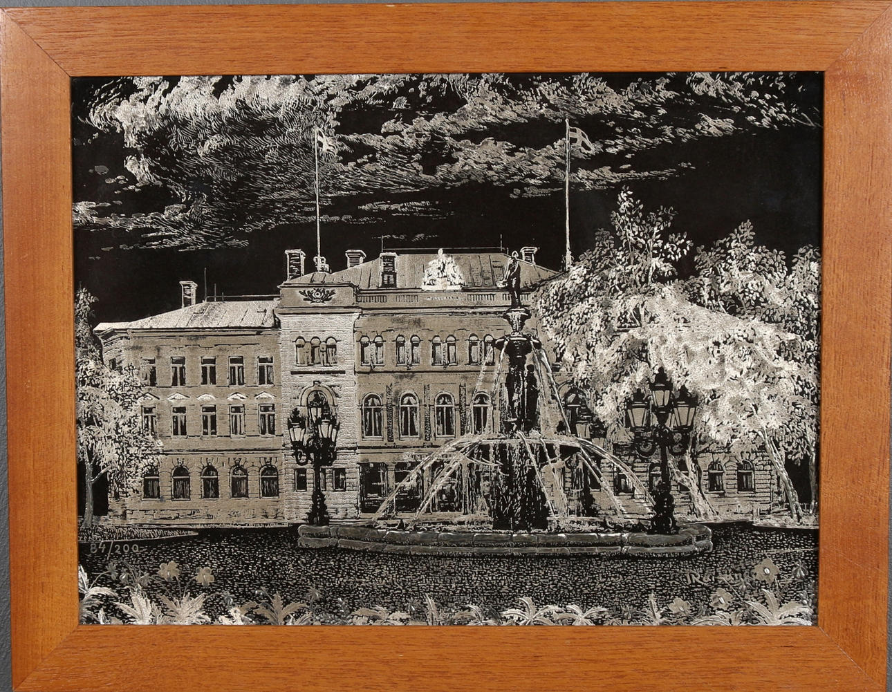 TAVLA, Silverpläterad, stenplatta, Gustavsberg, nr 24/200, 1900-tal.