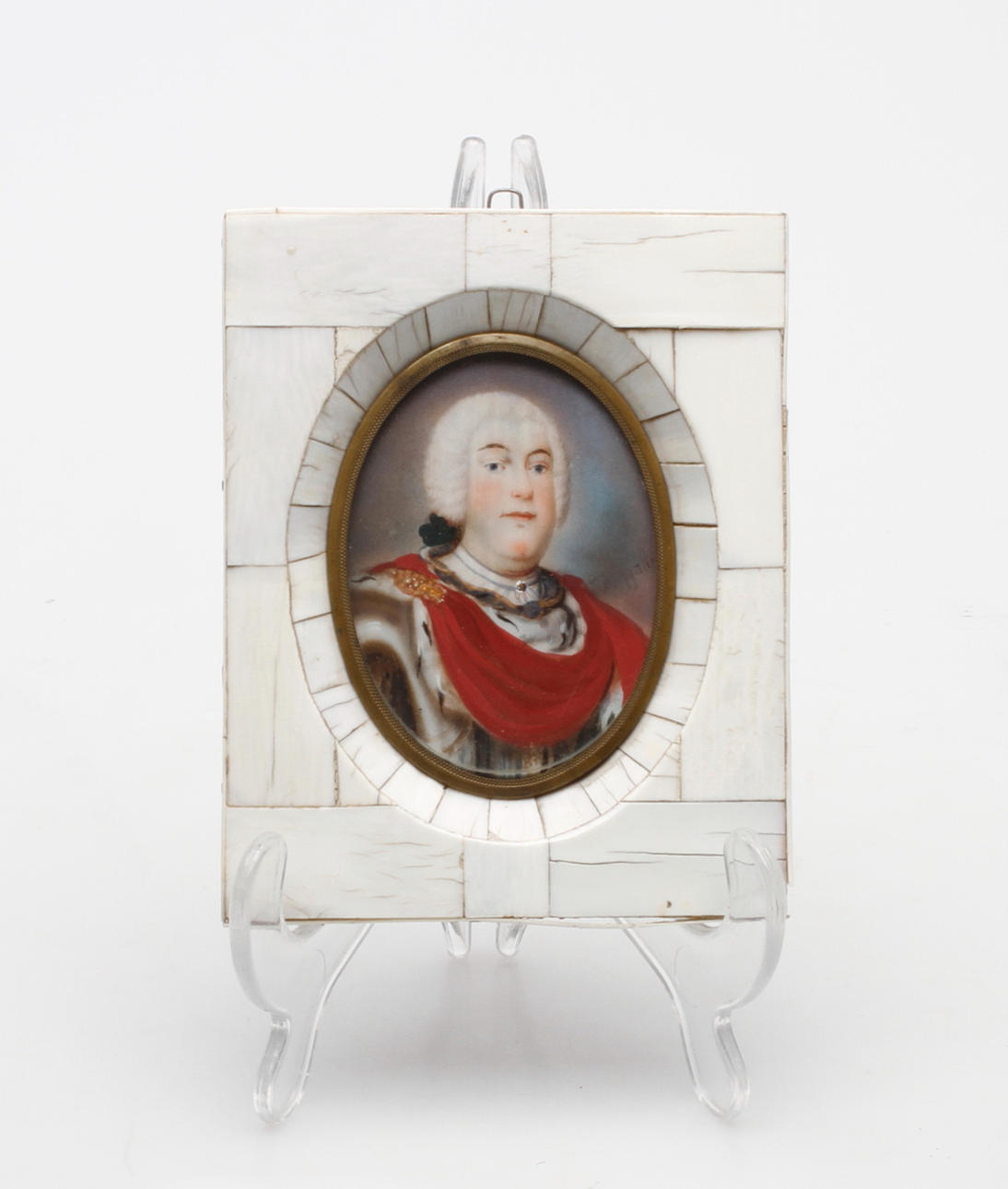 MINIATYRMÅLNING, 1800-tal. Porträtt av adelsman. Otydligt signerad.