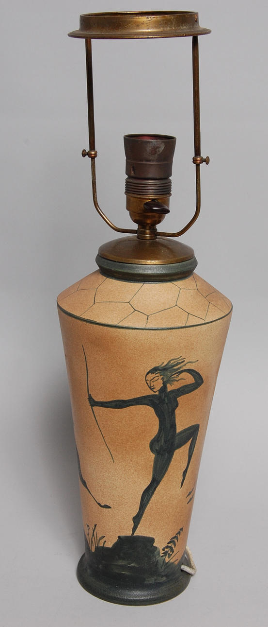 BORDSLAMPA, keramik, Holm, Höganäs.