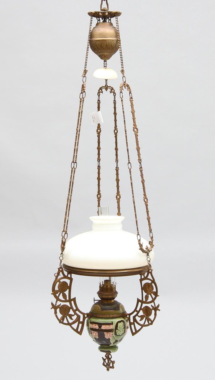 TAKFOTOGENLAMPA, majolika, jugend, tidigt 1900-tal.