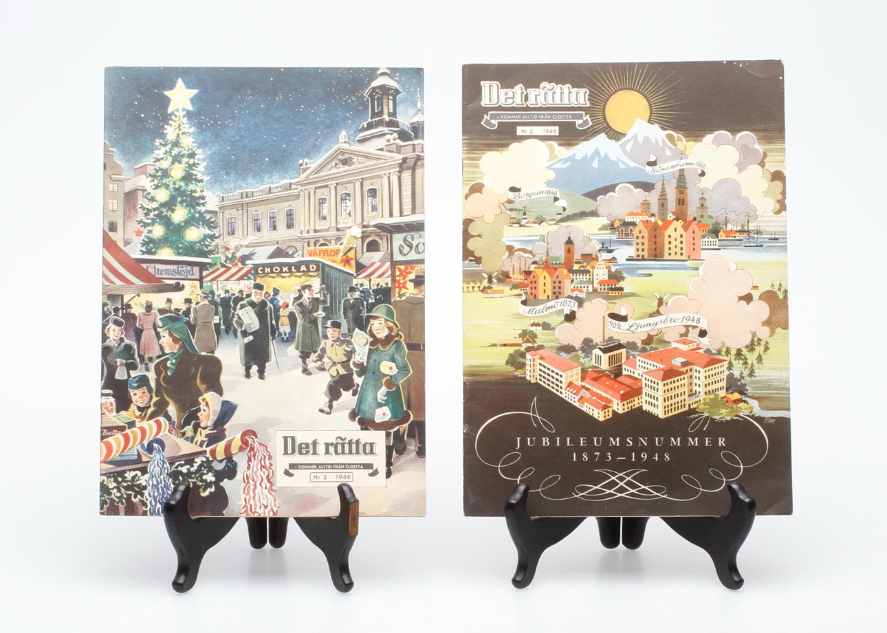 DET RÄTTA KOMMER ALLTID FRÅN CLOETTA, reklamtidningar 2 st.