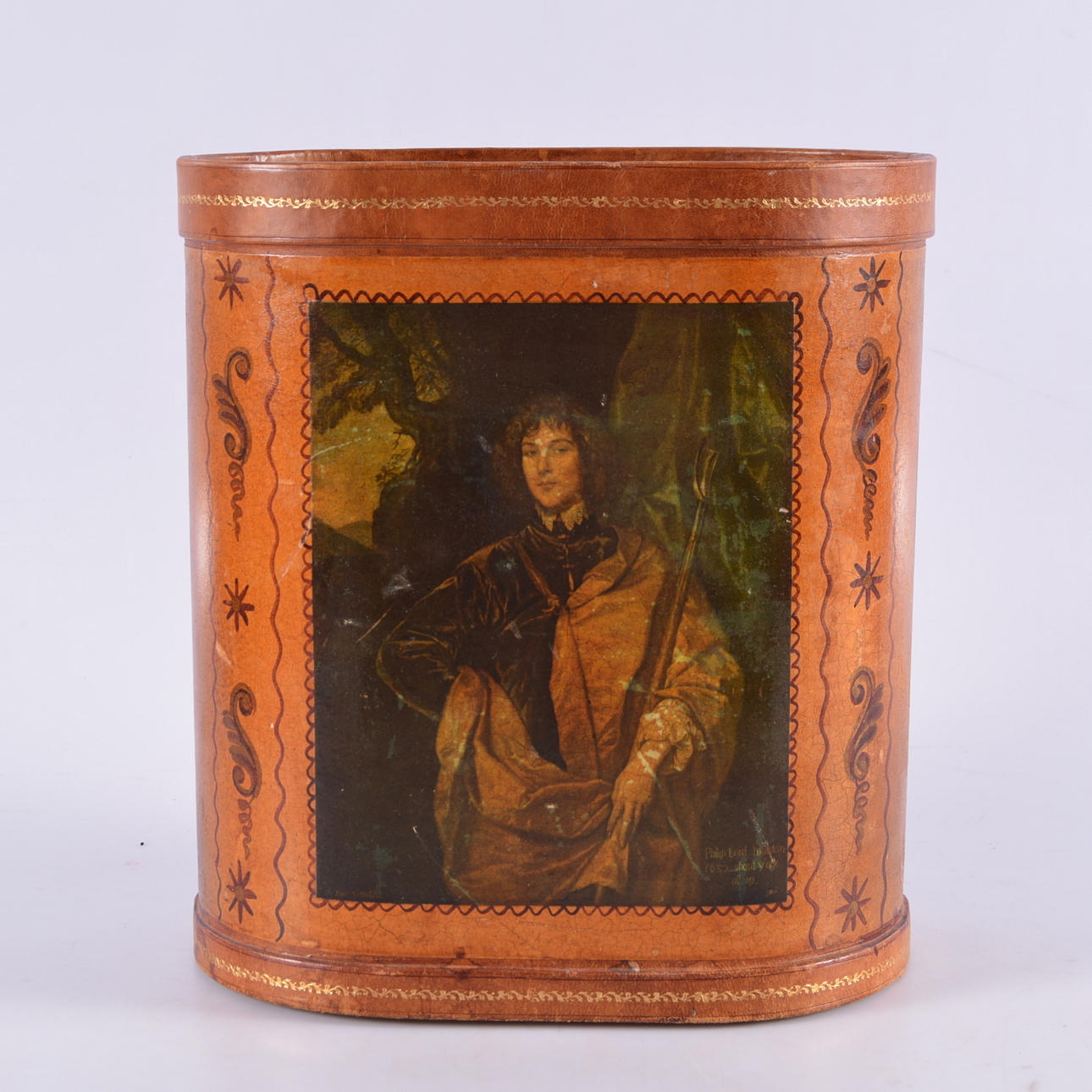 PAPPERSKORG, läder/papp, 1900-tal.