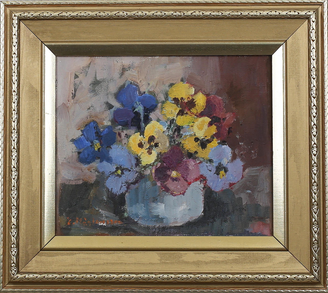 ELSA MÅRTENSSON. Stilleben. Olja på duk. Signerad.