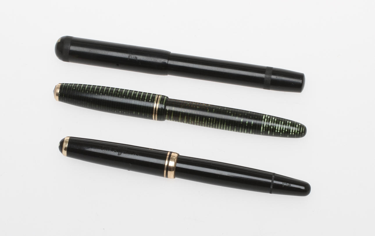 PENNOR 3 st, Parker Vacumatic, Mont Blanc No 254 samt Astoria.