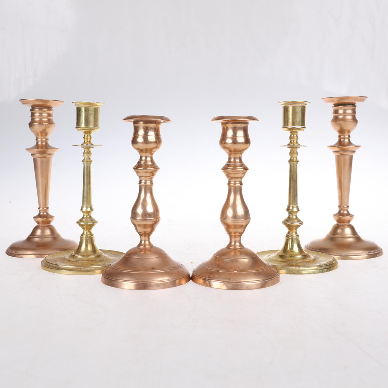 MÄSSINGSLJUSSTAKAR, 3 par.