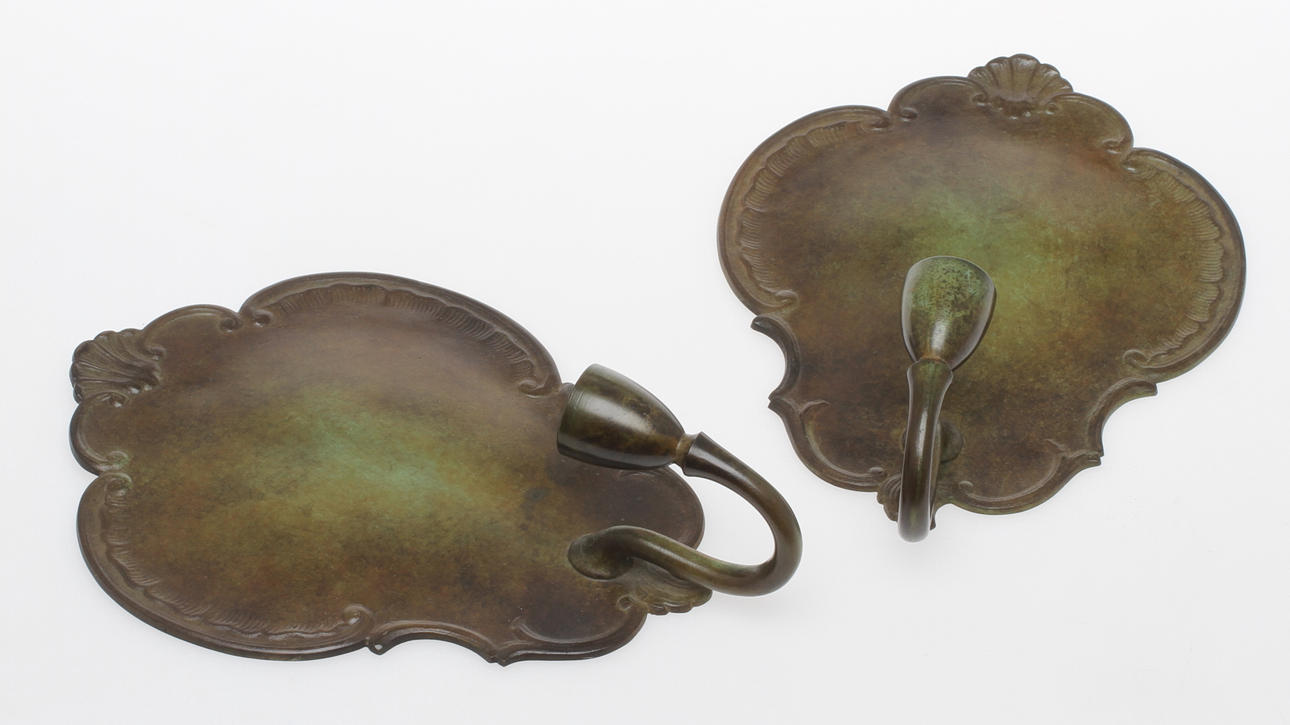 VÄGGLAMPETTER, 1 par, brons, GAB, 1900-tal.