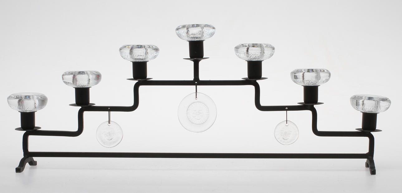 LJUSSTAKE, metall och glas, 1960-tal.