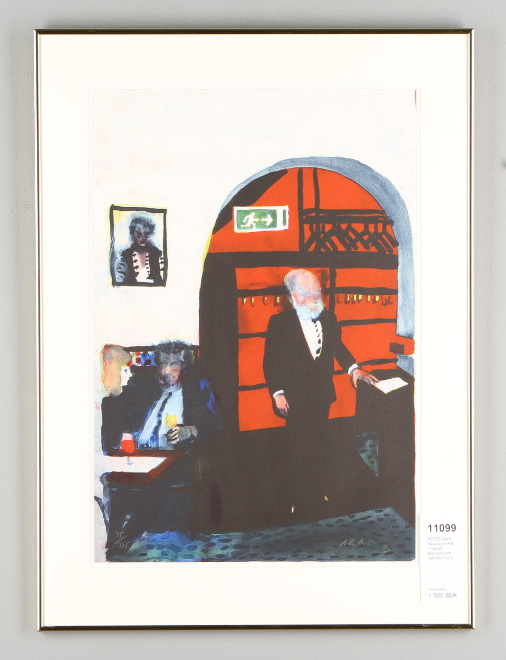 PETER DAHL. Restaurant KB. Litografi. Signerad och numrerad.