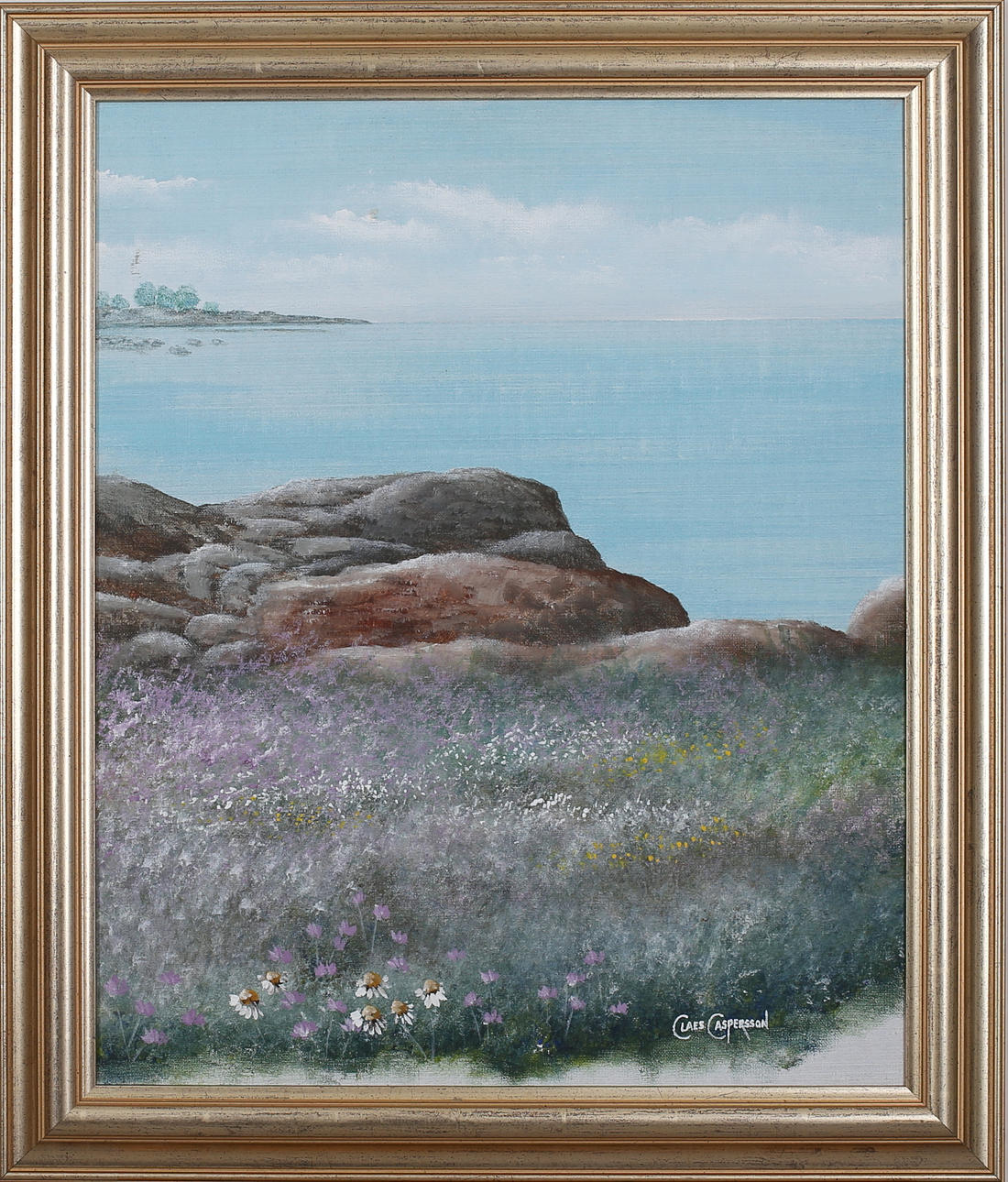 CLAES CASPERSSON. Kustlandskap. Olja på duk. Signerad.