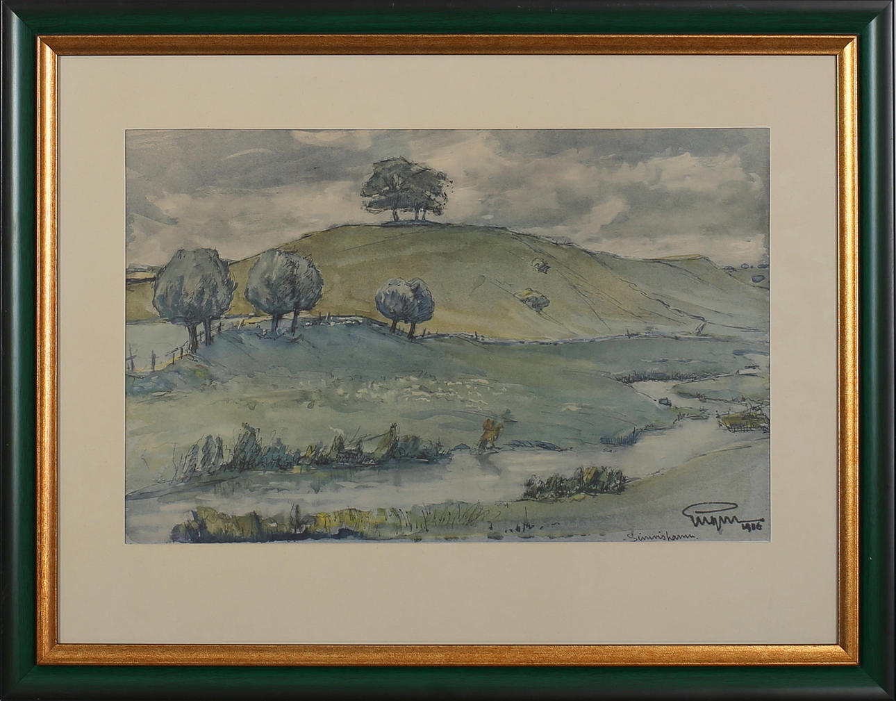 PRINS EUGEN. "Simrishamn". Offsettryck. Signerad Eugen och daterad 1946 i trycket.