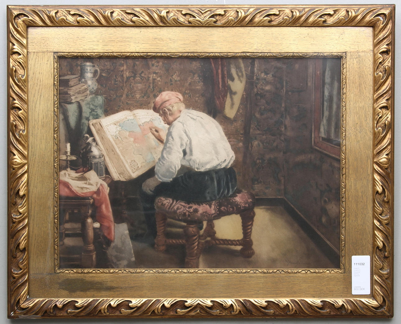 FRANTZ CHARLET. Kolorerad etsning. Signerad.