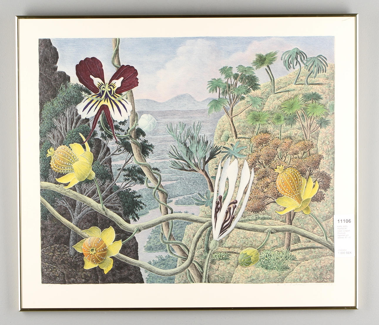 KARL AXEL PEHRSON. Utsikt. Litografi. Provtryck. Signerad och daterad -87.