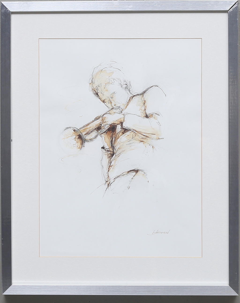 IRENE ANNERUD. Teckning, signerad.