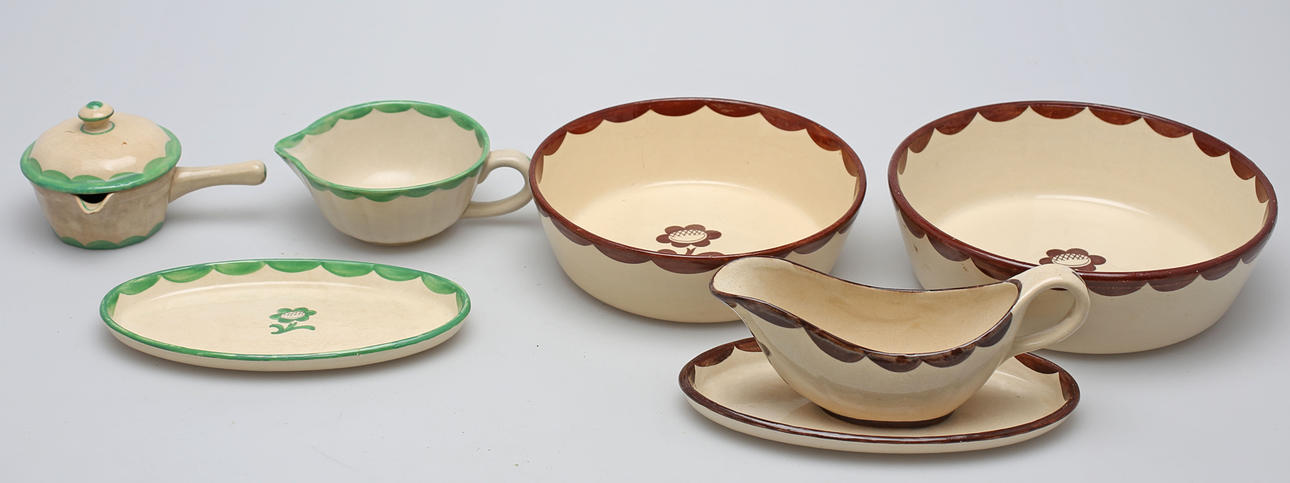 SERVISDELAR, 7 delar, porslin, Wilhelm Kåge, Gustavsberg.