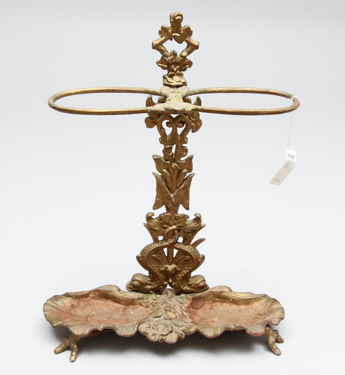 PARAPLYSTÄLL, 1800-tal, patinerat gjutjärn.