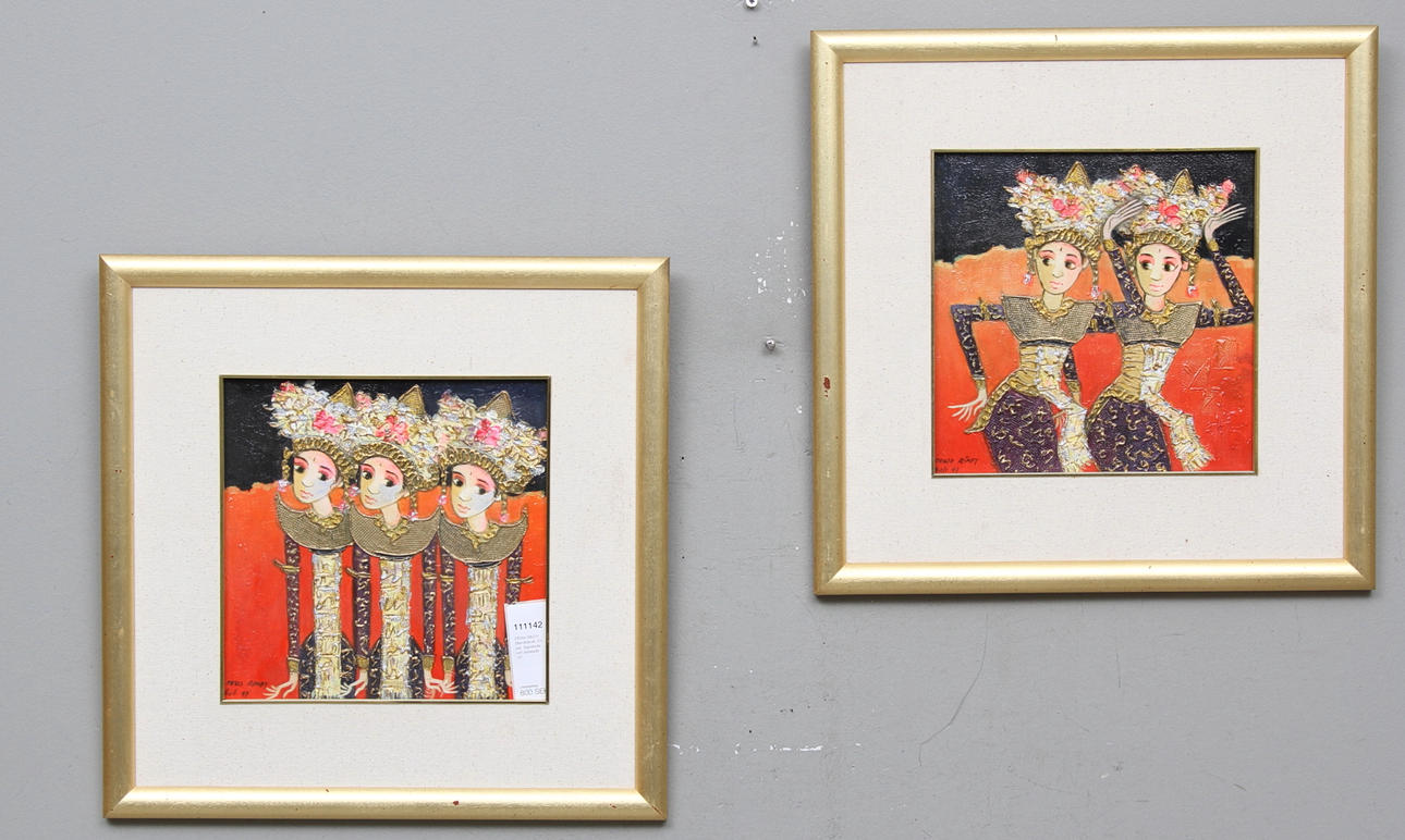 DEWA RINDY. Blandteknik. Ett par. Signerade och daterade Bali -97.